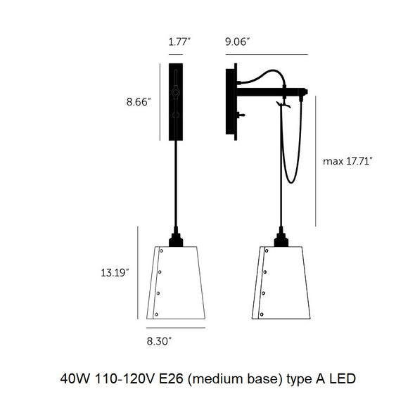 Hooked Hanging Wall Sconce