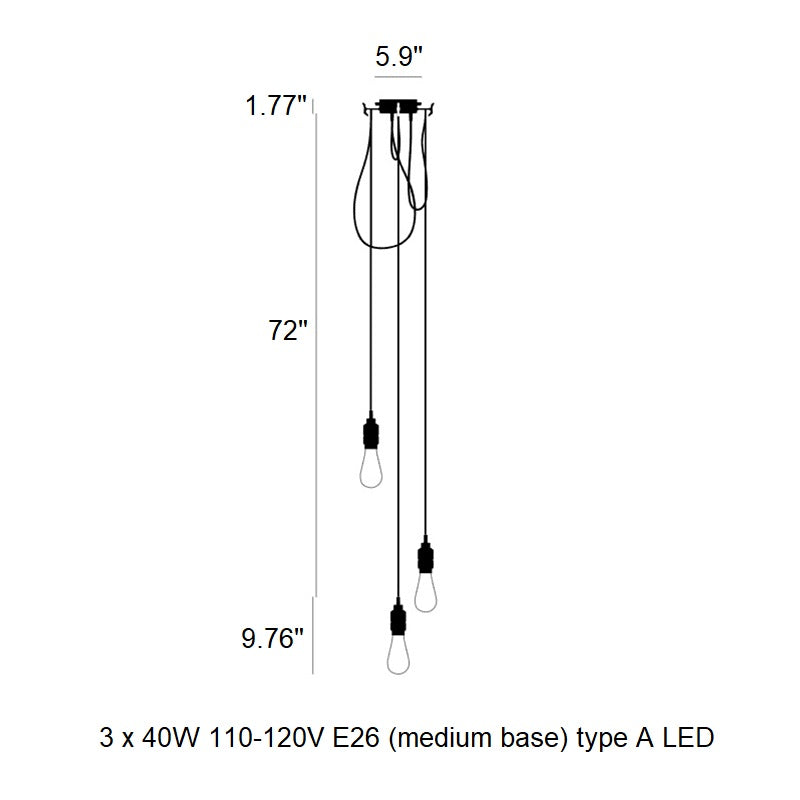Hooked Nude Cluster Pendant Light