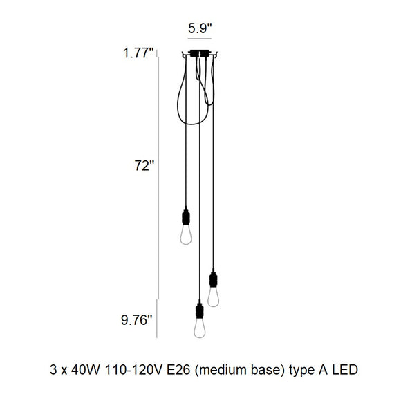 Hooked Nude Cluster Pendant Light