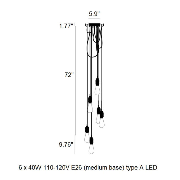 Hooked Nude Cluster Pendant Light