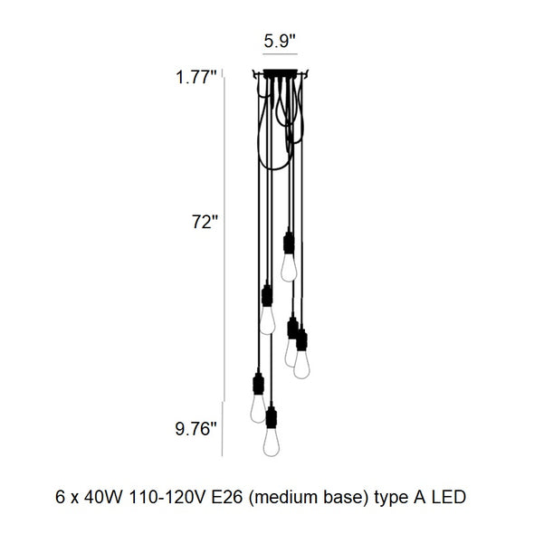 Hooked Nude Cluster Pendant Light