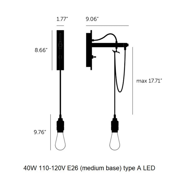 Hooked Nude Hanging Wall Sconce
