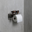 Cast Toilet Roll Holder with Shelf