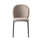 Cozy Mid Upholstered Dining Side Chair  option Taupe Cros / P15 Matte Black