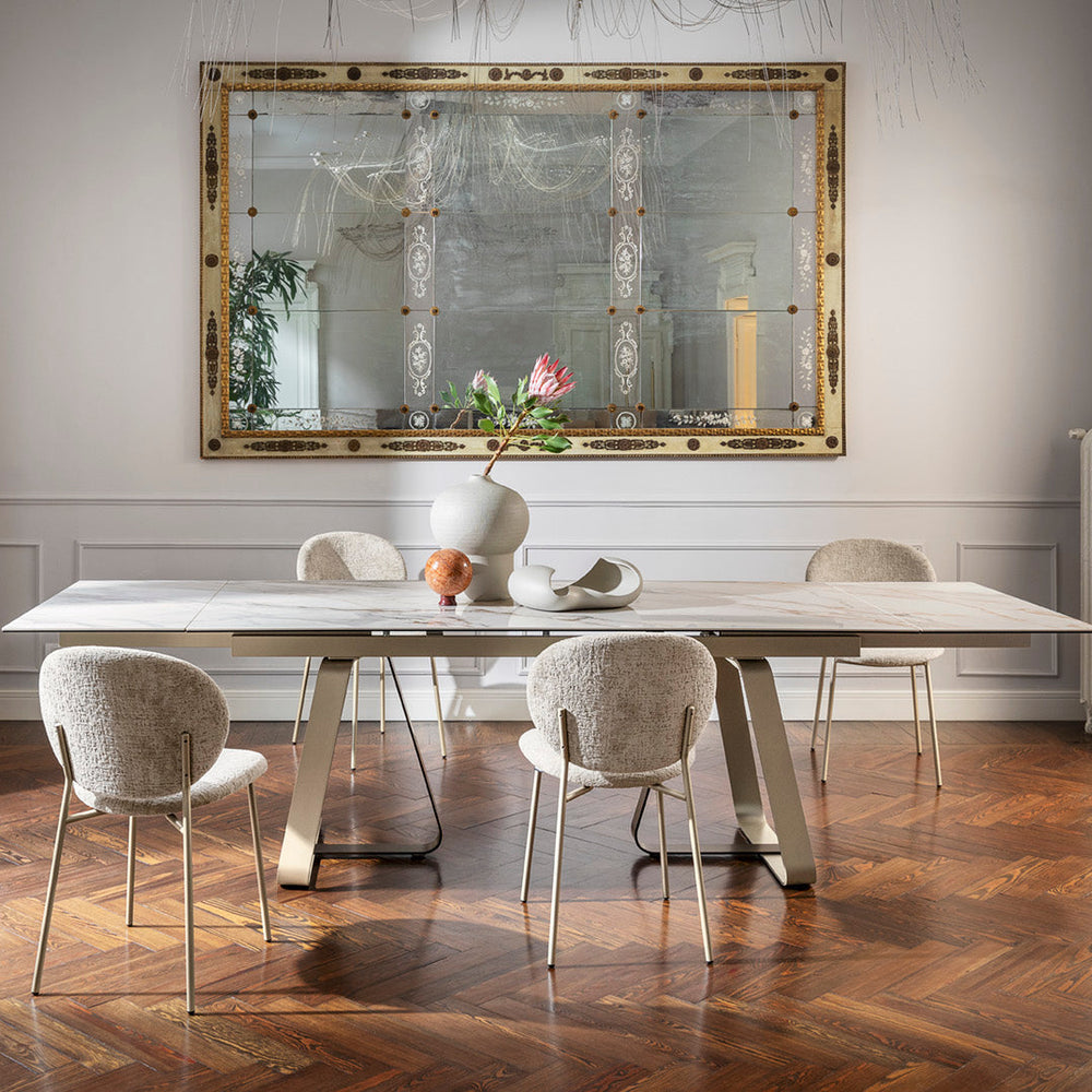 Inès Upholstered Dining Chair with Metal Base
