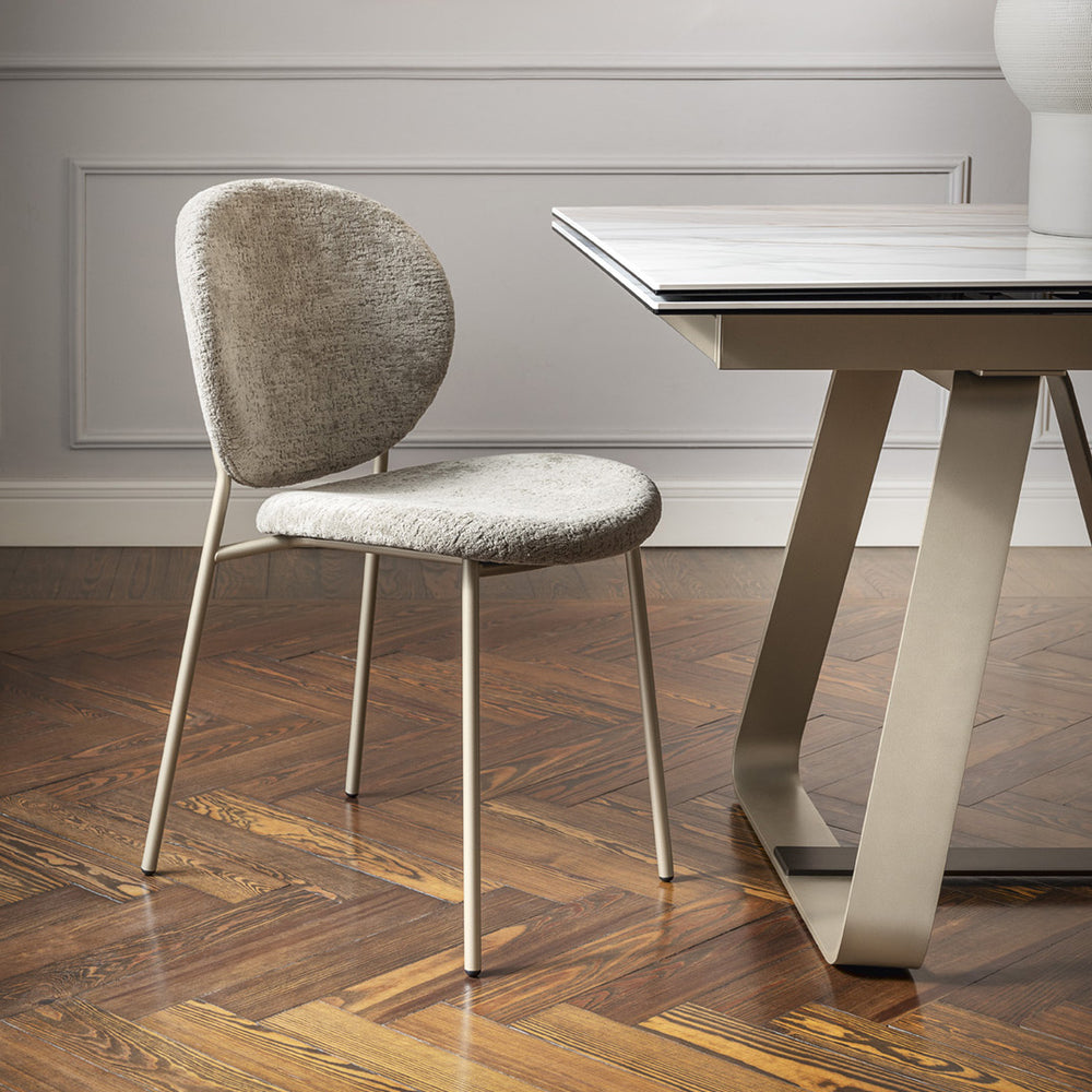 Inès Upholstered Dining Chair with Metal Base
