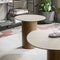 Mushroom Side Table  option P32C White Travertino