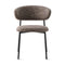 Oleandro Padded Chair with Metal Base  option SLX Boucle Taupe / P15 Matt Black