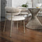 Oleandro Padded Chair with Metal Base  option T2H Aspen Sand / P46M Matte Pearl Beige