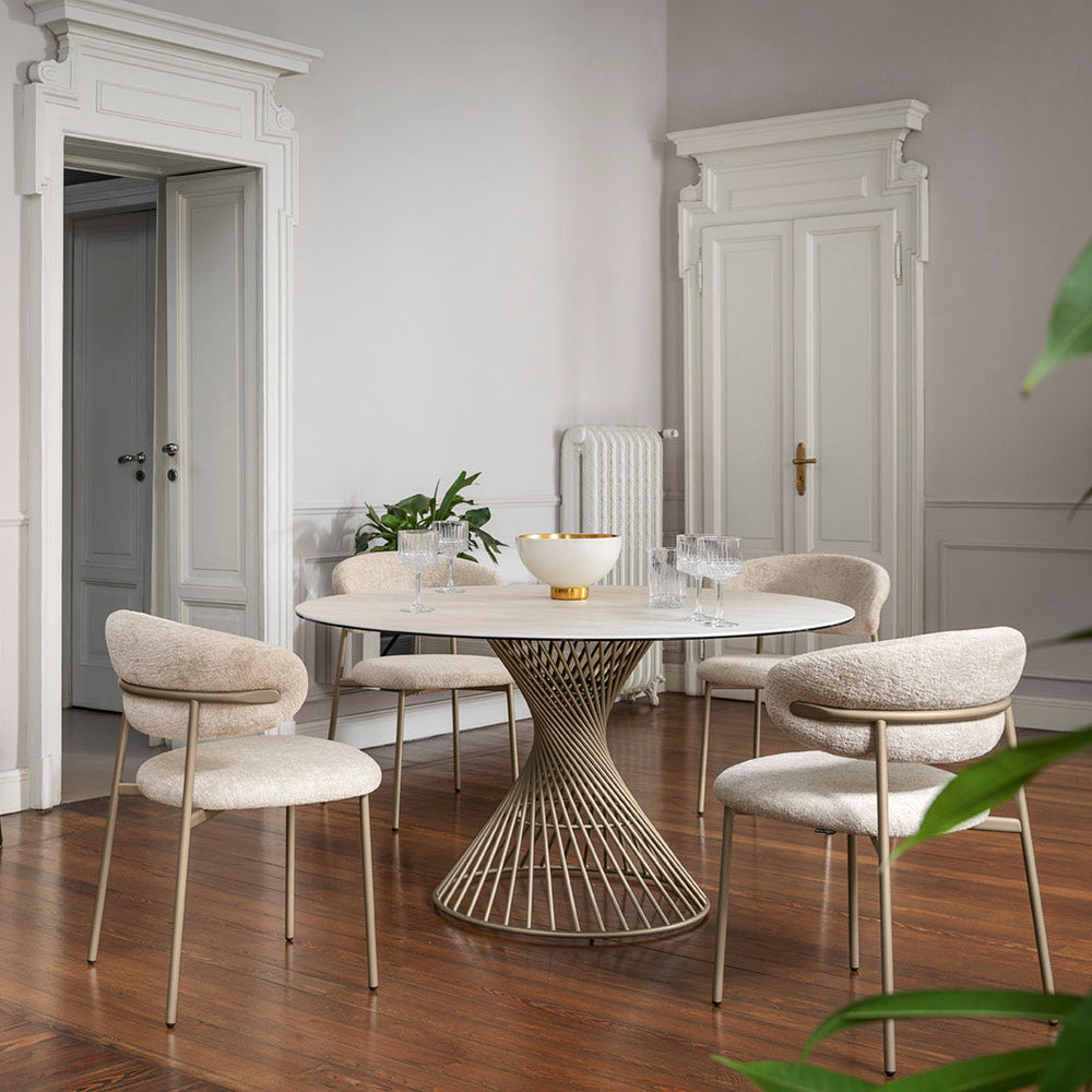 Oleandro Padded Chair with Metal Base