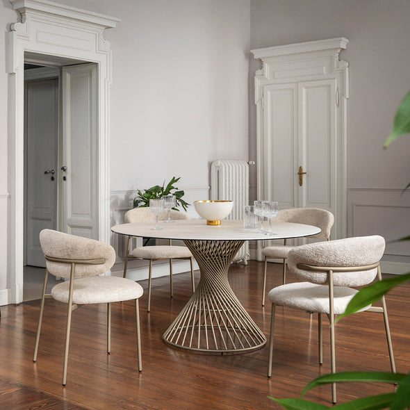 Oleandro Padded Chair with Metal Base