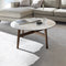 Abrey Round Coffee Table  option P2C White Marble Ceramic / P12 Ash Smoke
