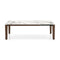Dogma Rectangular Extendable Dining Table  option P2C White Marble Ceramic / P12 Smoke Veneer Finish / P12 Ash Smoke