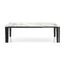 Dogma Rectangular Extendable Dining Table  option P2C White Marble Ceramic / P15L Ash Matt Black / P15L Ash Matt Black