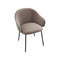 Holly Fab Upholstered Armchair with Metal Base  option P15 Matte Black