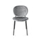 Inès Upholstered Dining Chair with Metal Base  option S0L Venice Ash Grey / P15 Matt Black