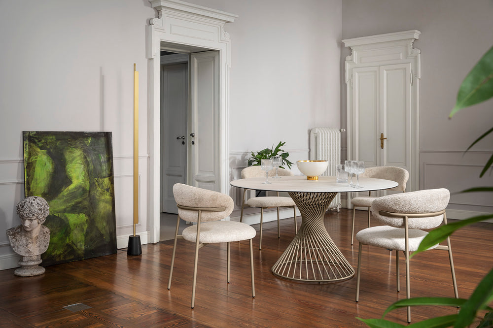 Oleandro Padded Chair with Metal Base