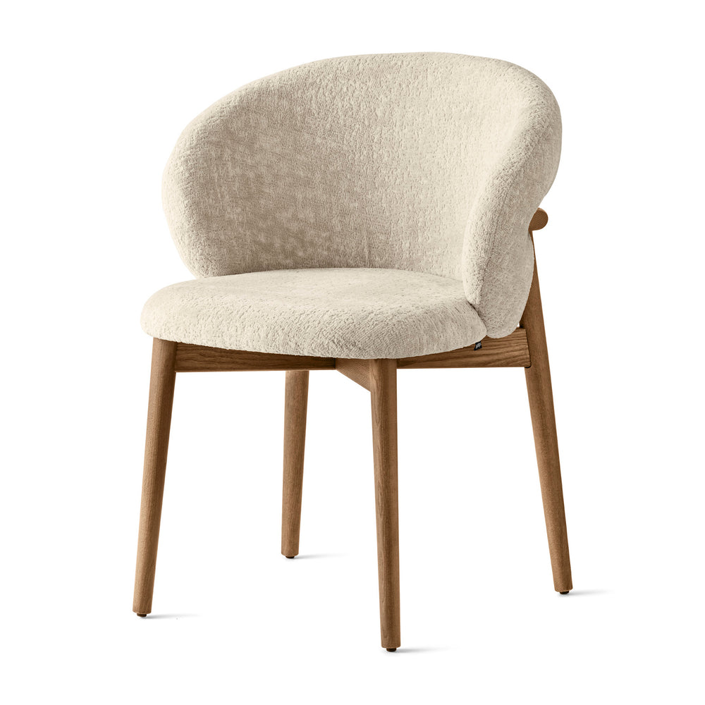Oleandro Wooden Armchair with Upholstered Seat and Backrest