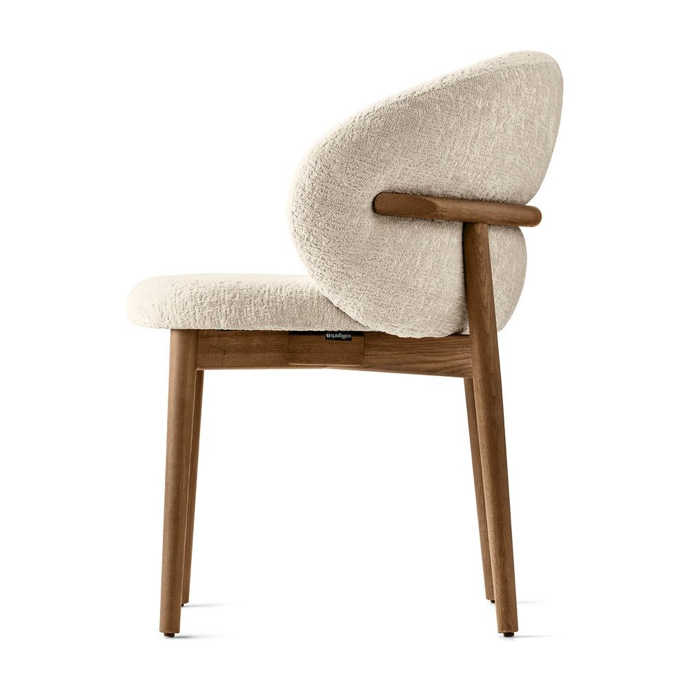 Oleandro Wooden Armchair with Upholstered Seat and Backrest