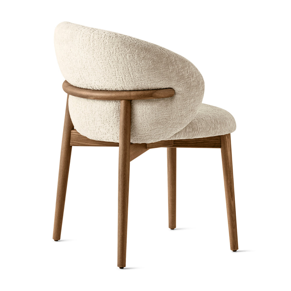 Oleandro Wooden Armchair with Upholstered Seat and Backrest