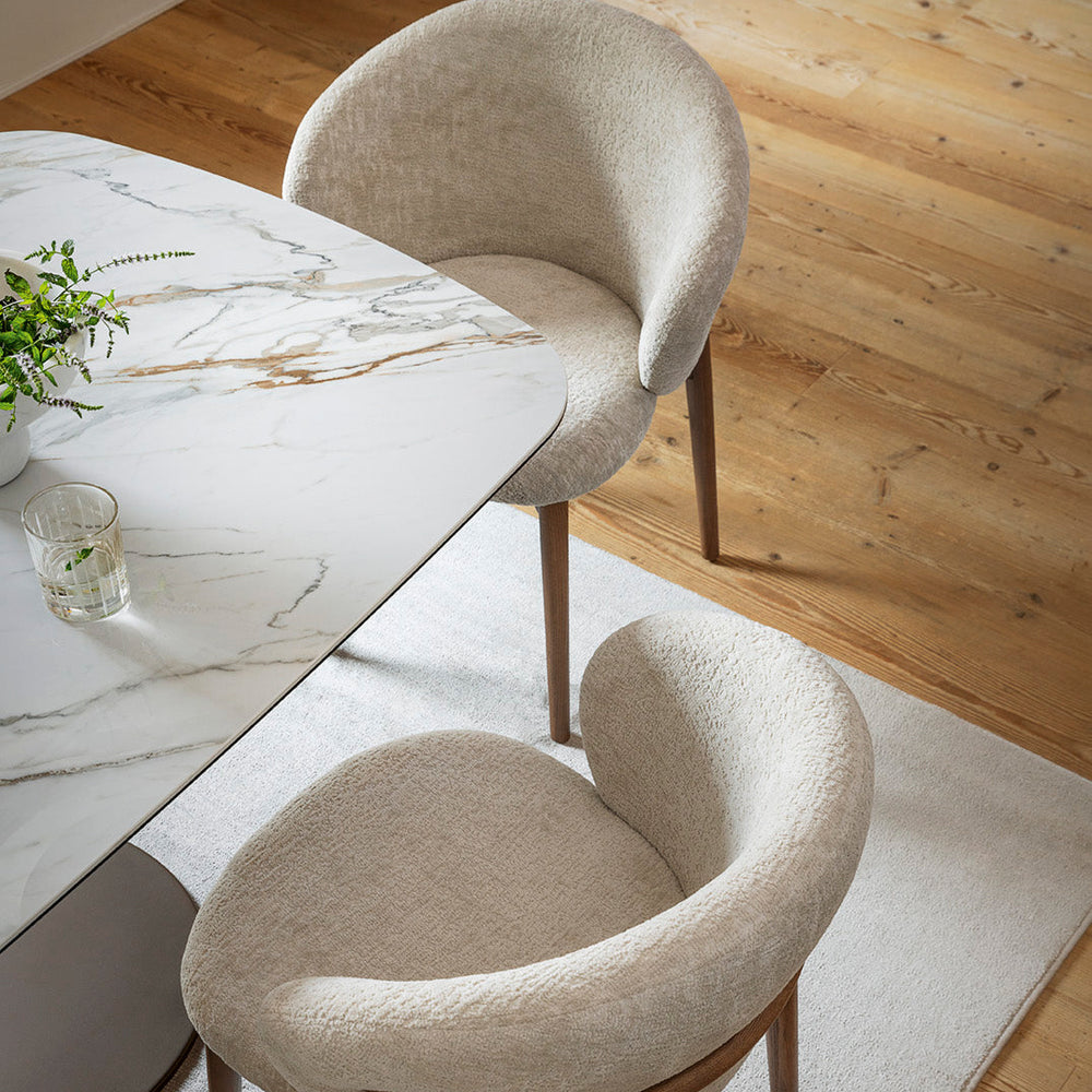 Oleandro Wooden Armchair with Upholstered Seat and Backrest