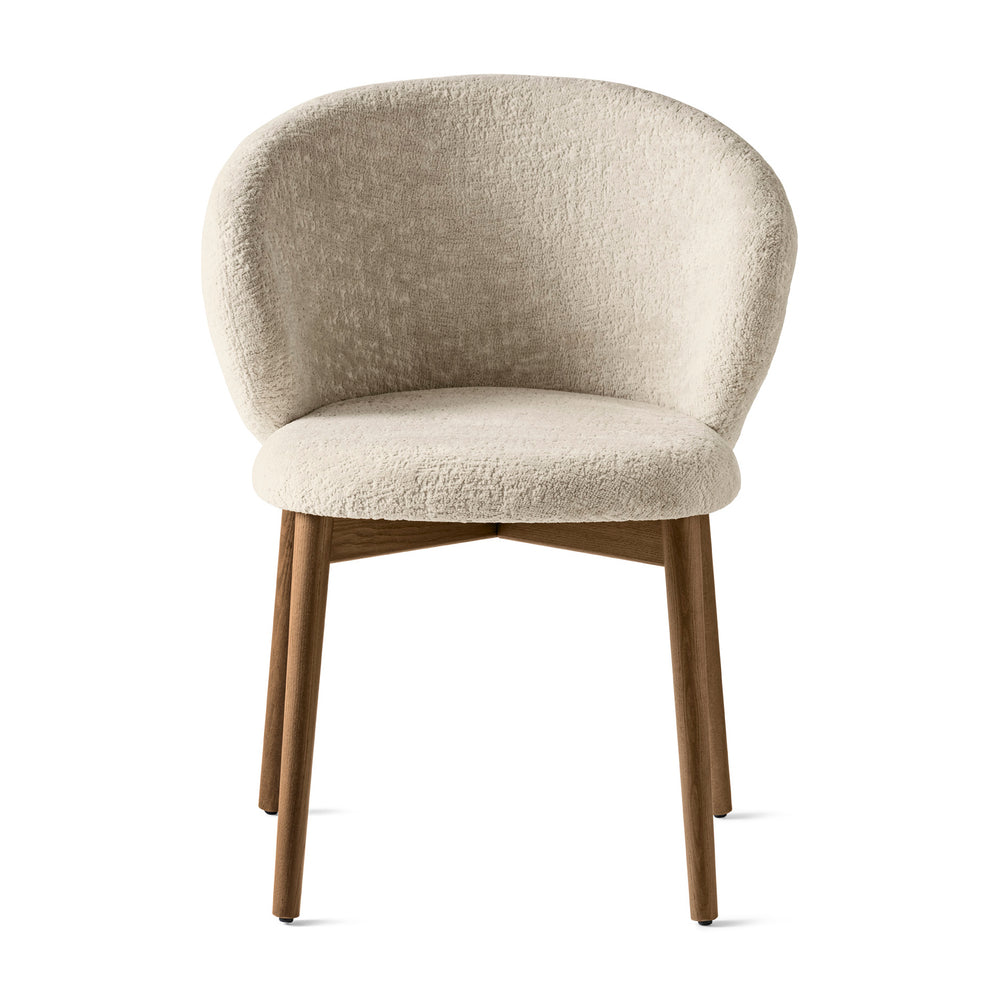 Oleandro Wooden Armchair with Upholstered Seat and Backrest