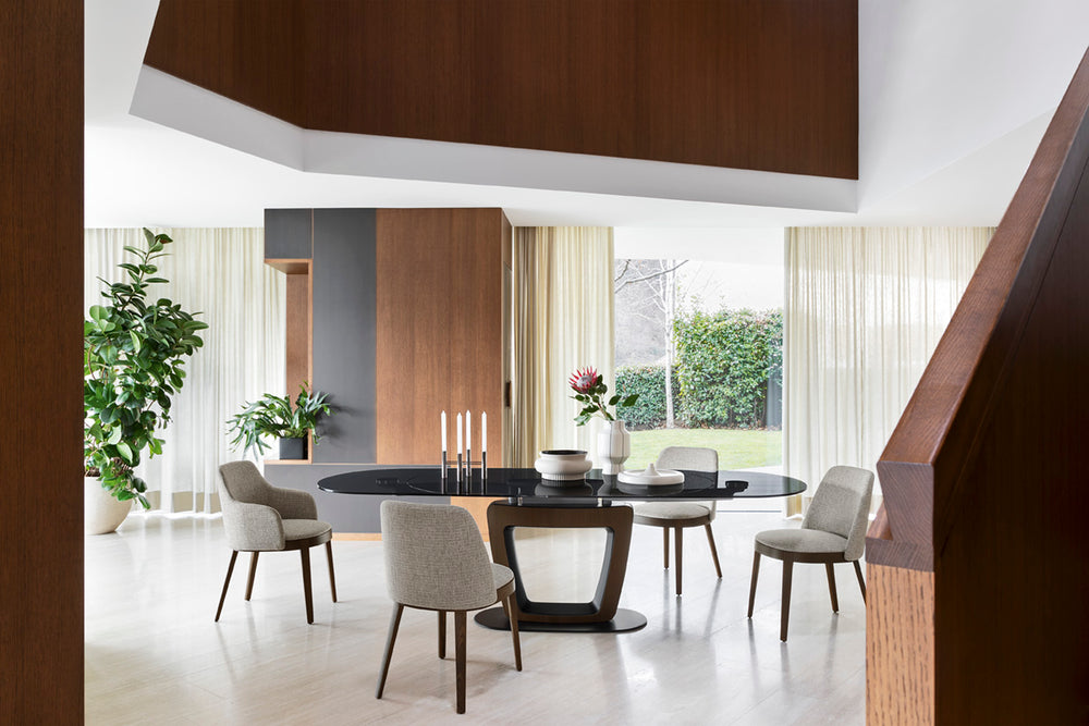 Orbital Curved Extendable Dining Table