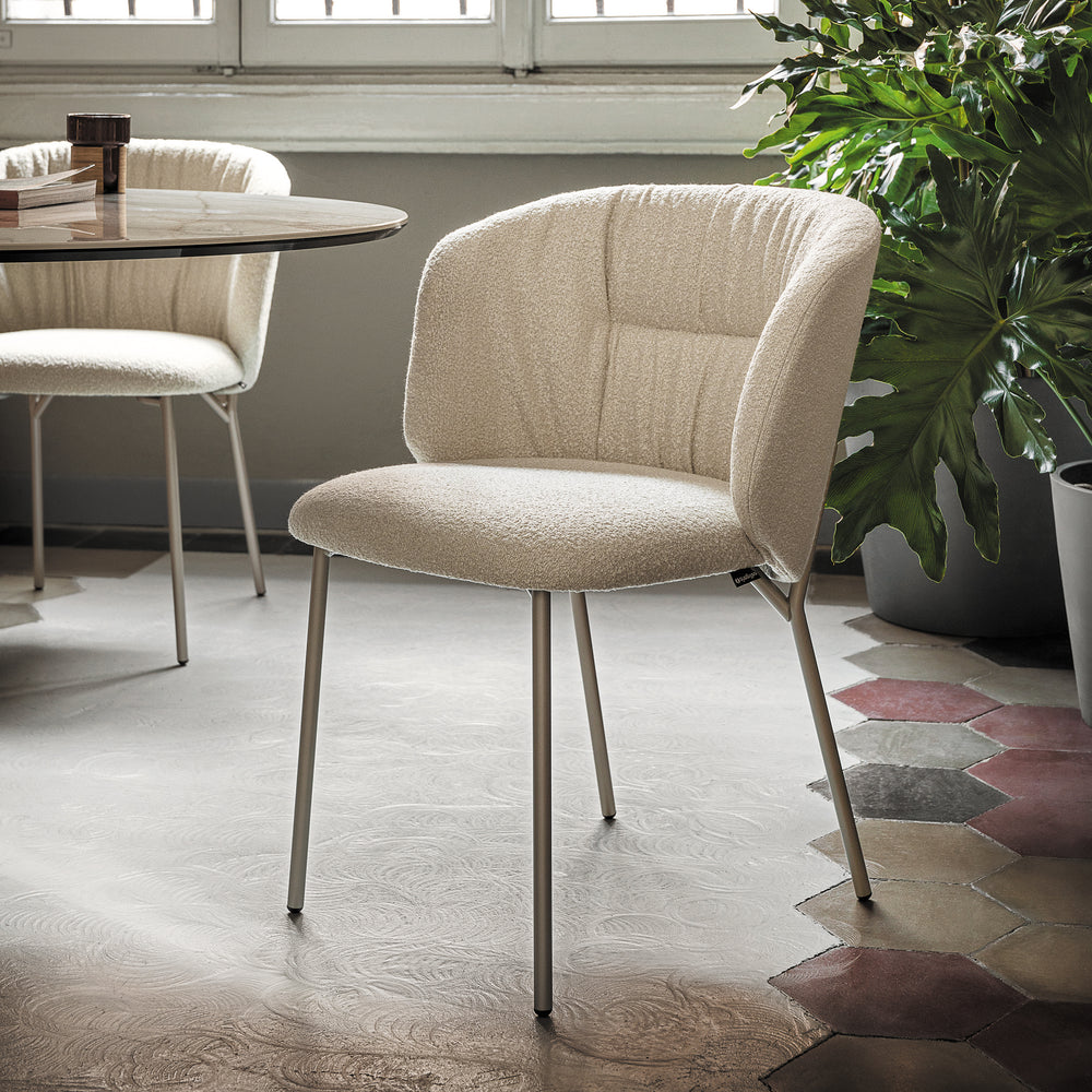 Sweel Upholstered Dining Chair with Metal Base