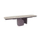 Twins Curved Extendable Dining Table  option P32C White Travertino