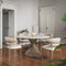 Vortex Dining Table  option P32C White Travertino Ceramic / P46M Matt Pearl Beige