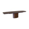 Yoroi Curved Extendable Dining Table  option P14C Bronze Ceramic / P1GW Canaletto Walnut Cannulated Veneer