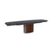 Yoroi Curved Extendable Dining Table  option P18C Calacatta Black Ceramic / P1GW Canaletto Walnut Cannulated Veneer