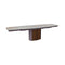 Yoroi Curved Extendable Dining Table  option P31C Calacatta Paonazzo Marble