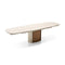 Yoroi Curved Extendable Dining Table  option P32C White Travertino