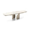 Twins Curved Extendable Dining Table  option P31C Calacatta Paonazzo Marble