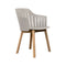 Choice Outdoor Dining Armchair with Wood Legs  option Taupe