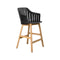 Choice Outdoor Stool with Wood Legs  option Black