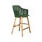 Choice Outdoor Stool with Wood Legs  option Dark Green