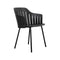 Choice Outdoor Dining Armchair with Metal Legs  option Black