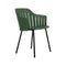 Choice Outdoor Dining Armchair with Metal Legs  option Dark Green