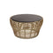Basket Outdoor Coffee Table  option Black Lava Stone Glazed