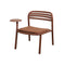 Bliss Lounge Chair with Side Table  option Desert Red Aluminum