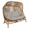 Hive Outdoor 2-Seater Sofa with Teak Base  option Light Brown Cane-Line Rise