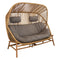 Hive Outdoor 2-Seater Sofa with Teak Base  option Taupe Cane-Line AirTouch