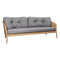 Ocean 3-Seater Outdoor Sofa  option Sofa with Dark Grey Cane-Line Wove Cushion