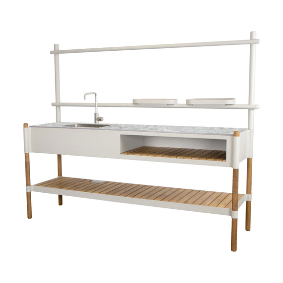 Sticks Outdoor Kitchen with Teak Shelf