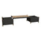 Sticks Outdoor Planter Bench  option Teak/Lava Grey