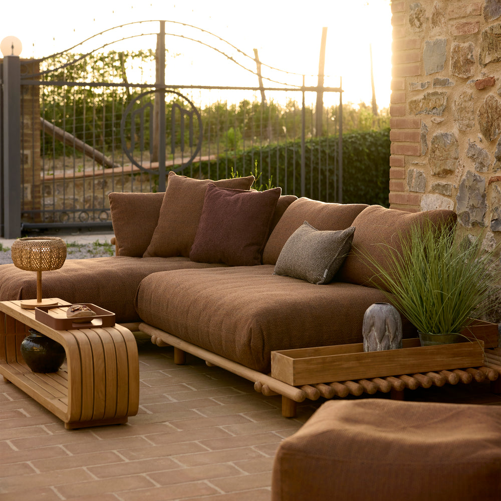 Sticks Platform Sofa with Chaise Lounge