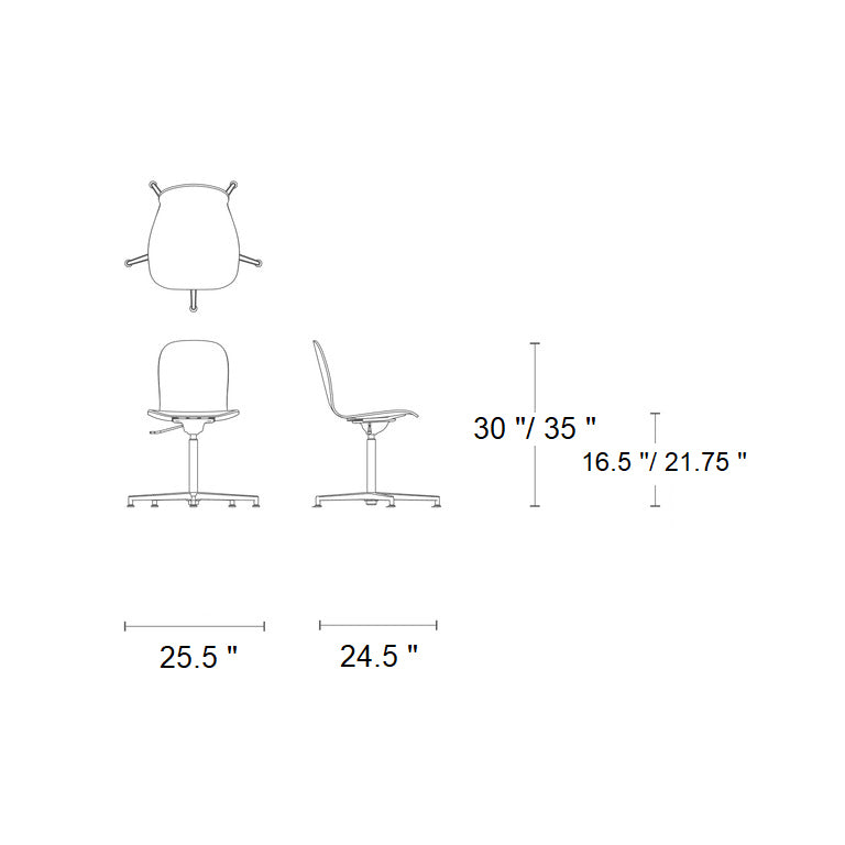 Tate Wood Office Chair with 5 Star Base
