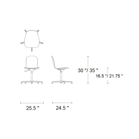 Tate Wood Office Chair with 5 Star Base